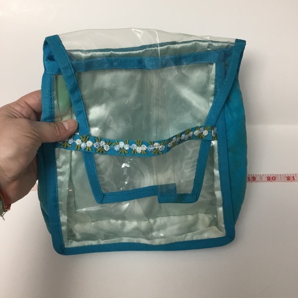 Beautiful Vintage Velour & Clear Plastic Pouch - Picture 2 of 5